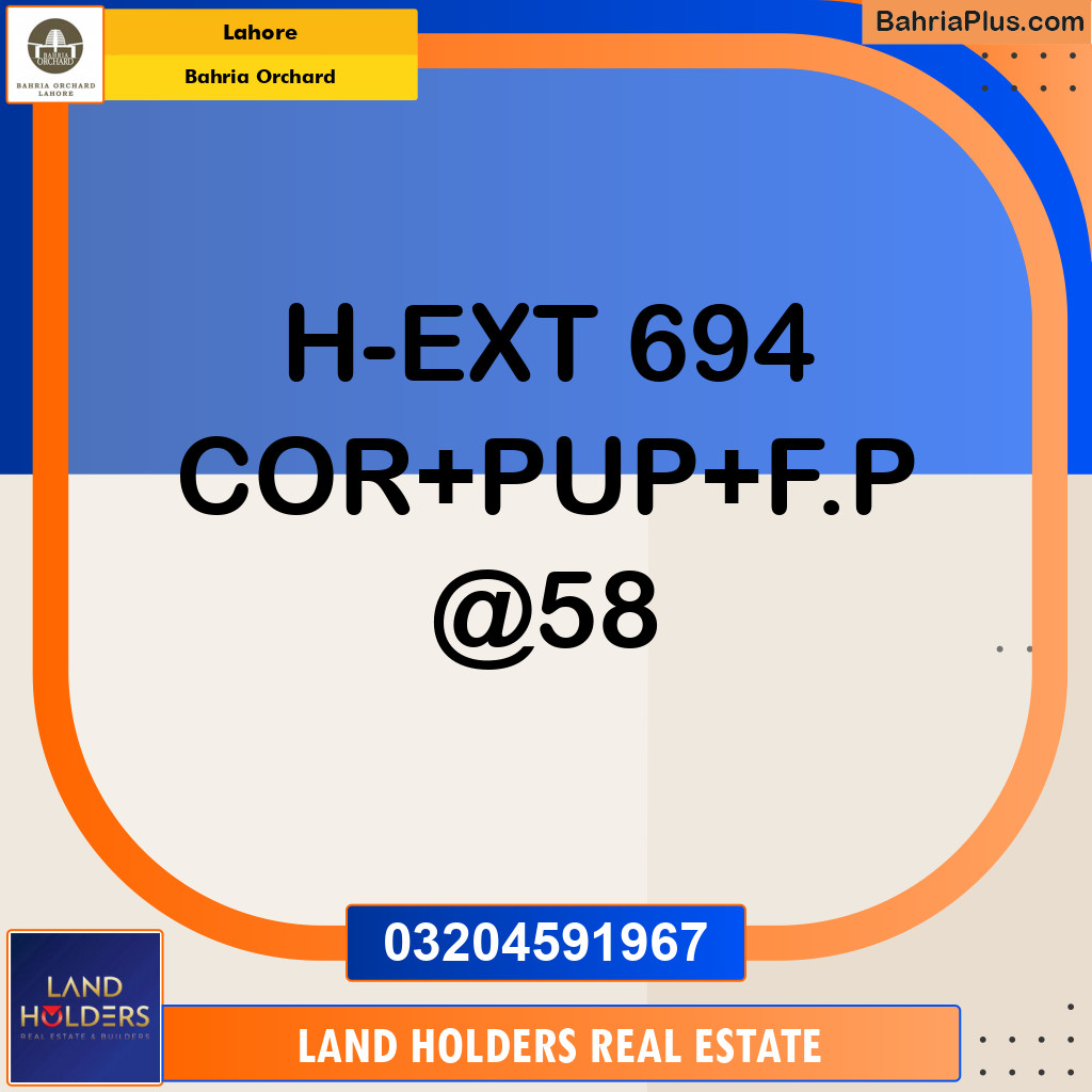 Residential Plot for Sale in Bahria Orchard, Lahore - (BP-151324)