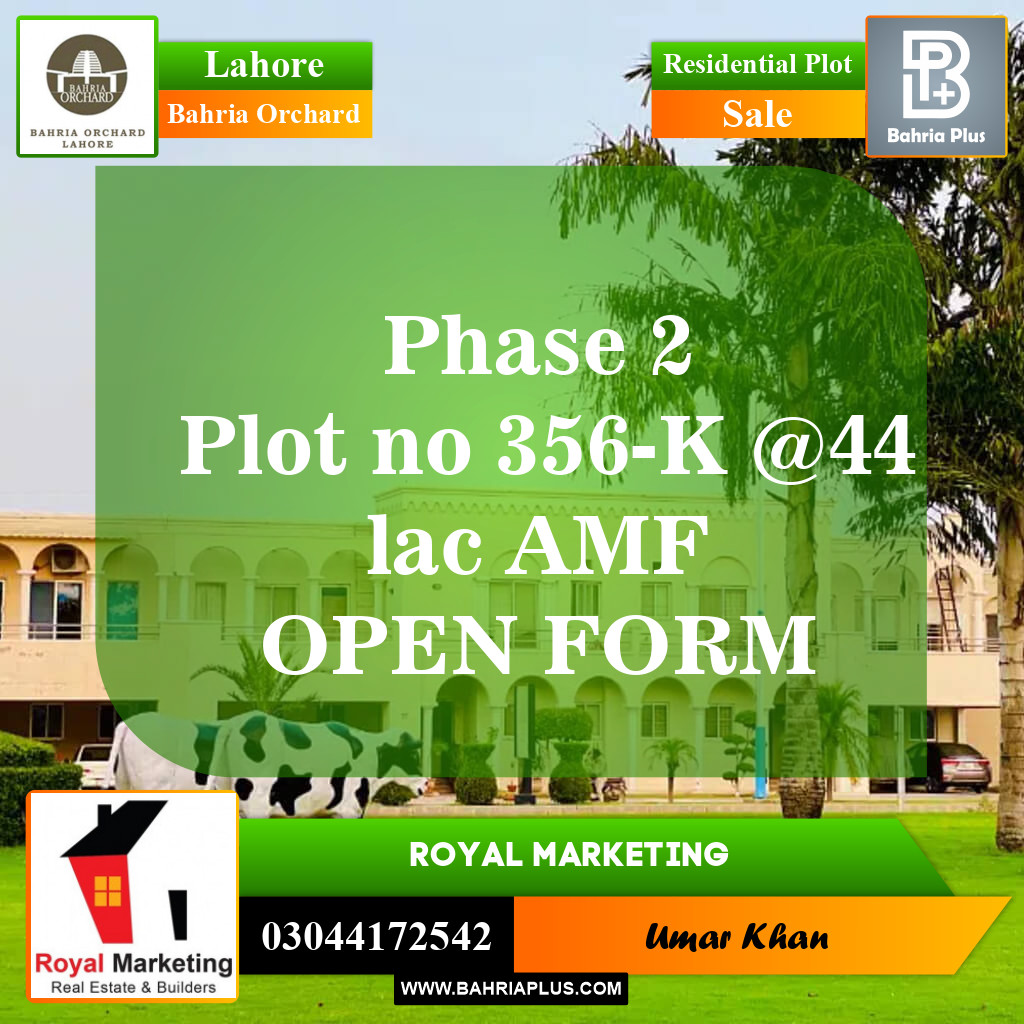 Residential Plot for Sale in Bahria Orchard, Lahore - (BP-151349)