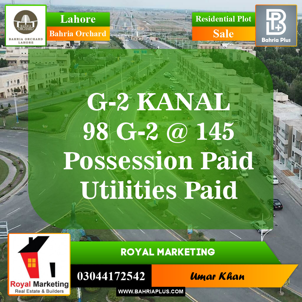 Residential Plot for Sale in Bahria Orchard, Lahore - (BP-151356)