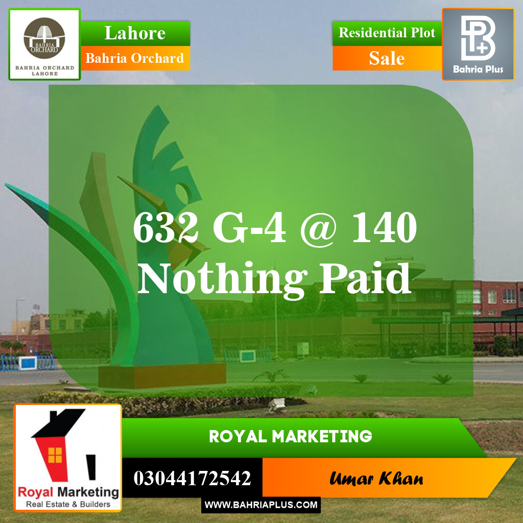 Residential Plot for Sale in Bahria Orchard, Lahore - (BP-151357)