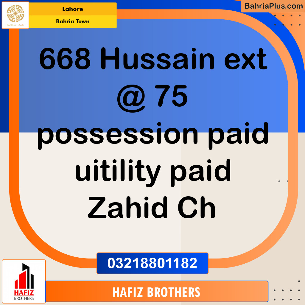 Residential Plot for Sale in Bahria Town, Lahore - (BP-151367)