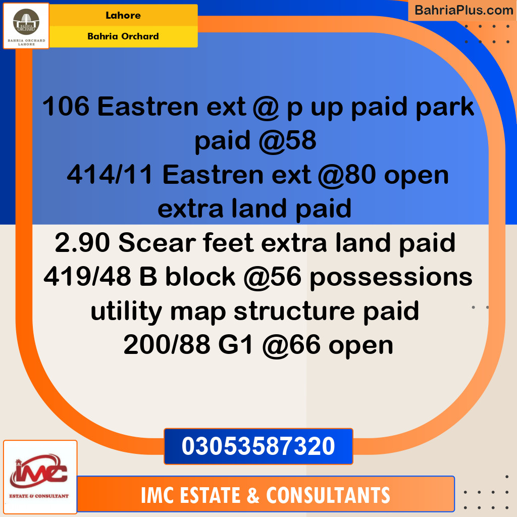 Residential Plot for Sale in Bahria Orchard, Lahore - (BP-151369)