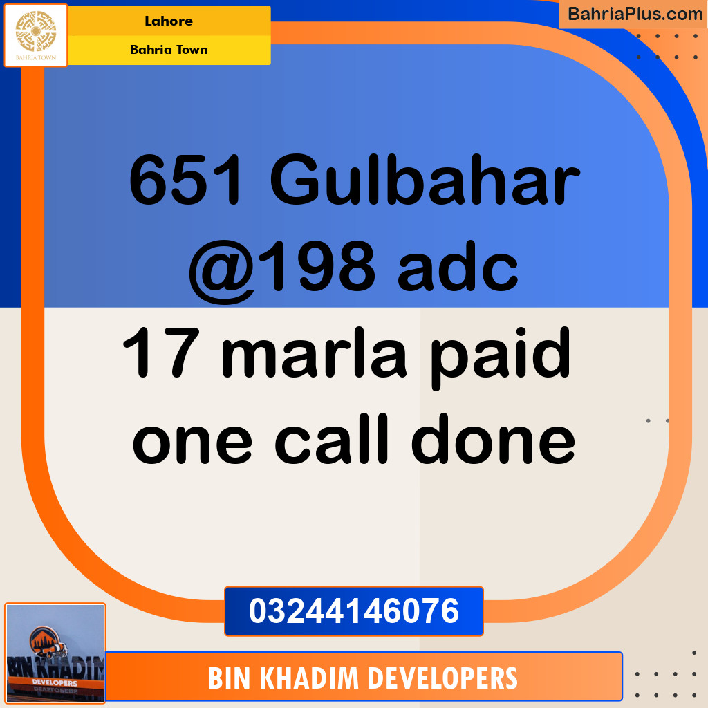 Residential Plot for Sale in Bahria Town, Lahore - (BP-151370)