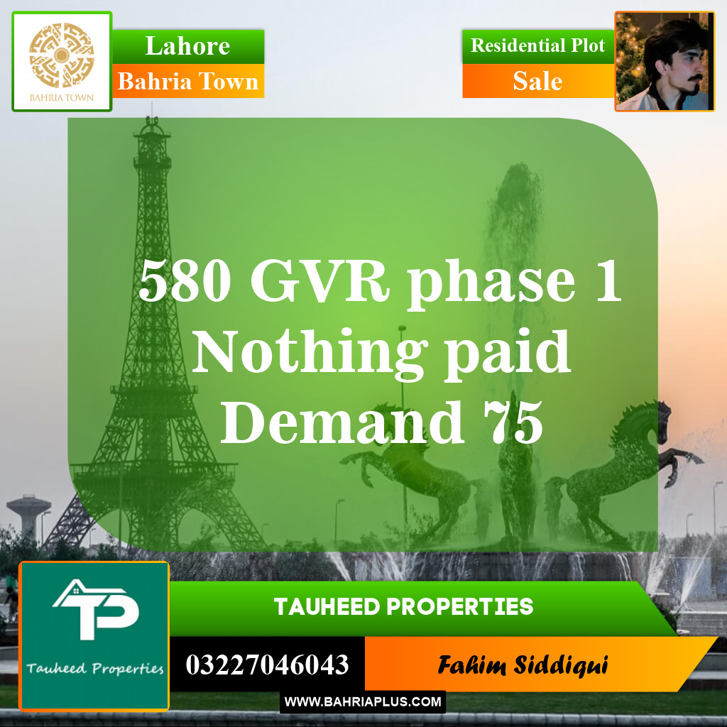 Residential Plot for Sale in Bahria Town, Lahore - (BP-151423)