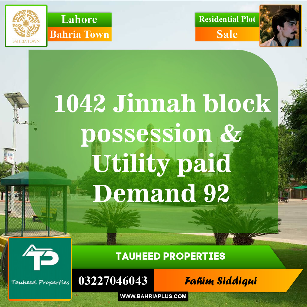 Residential Plot for Sale in Bahria Town, Lahore - (BP-151427)