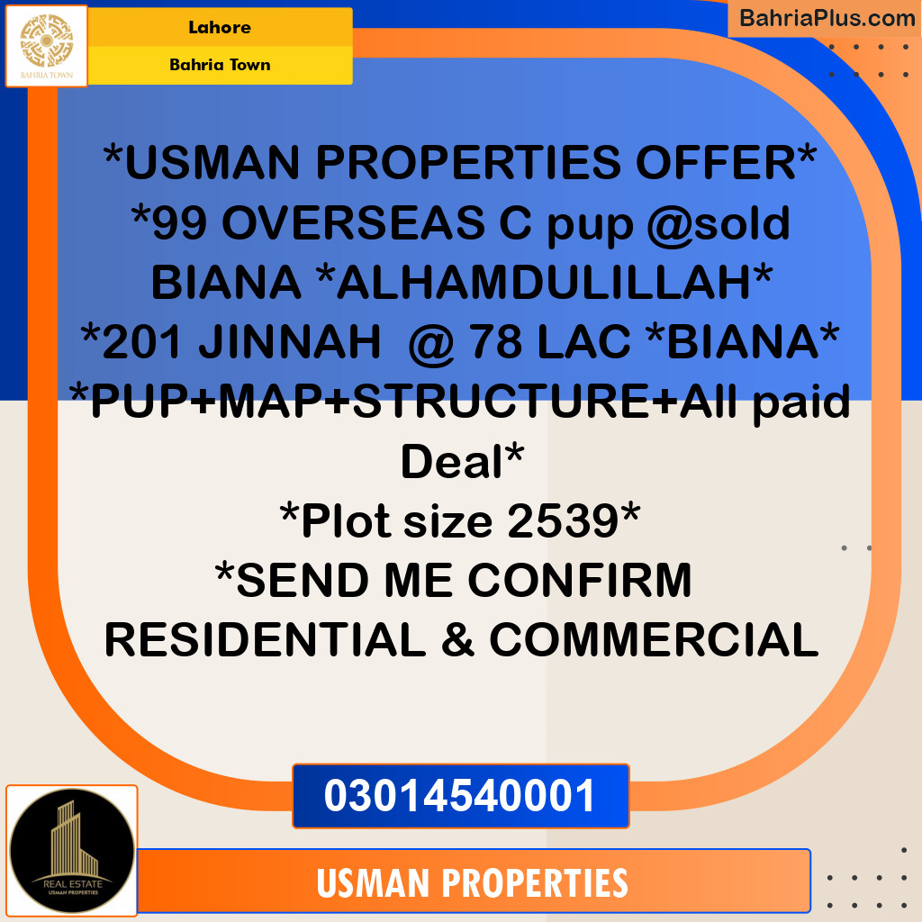 Residential Plot for Sale in Bahria Town, Lahore - (BP-151454)