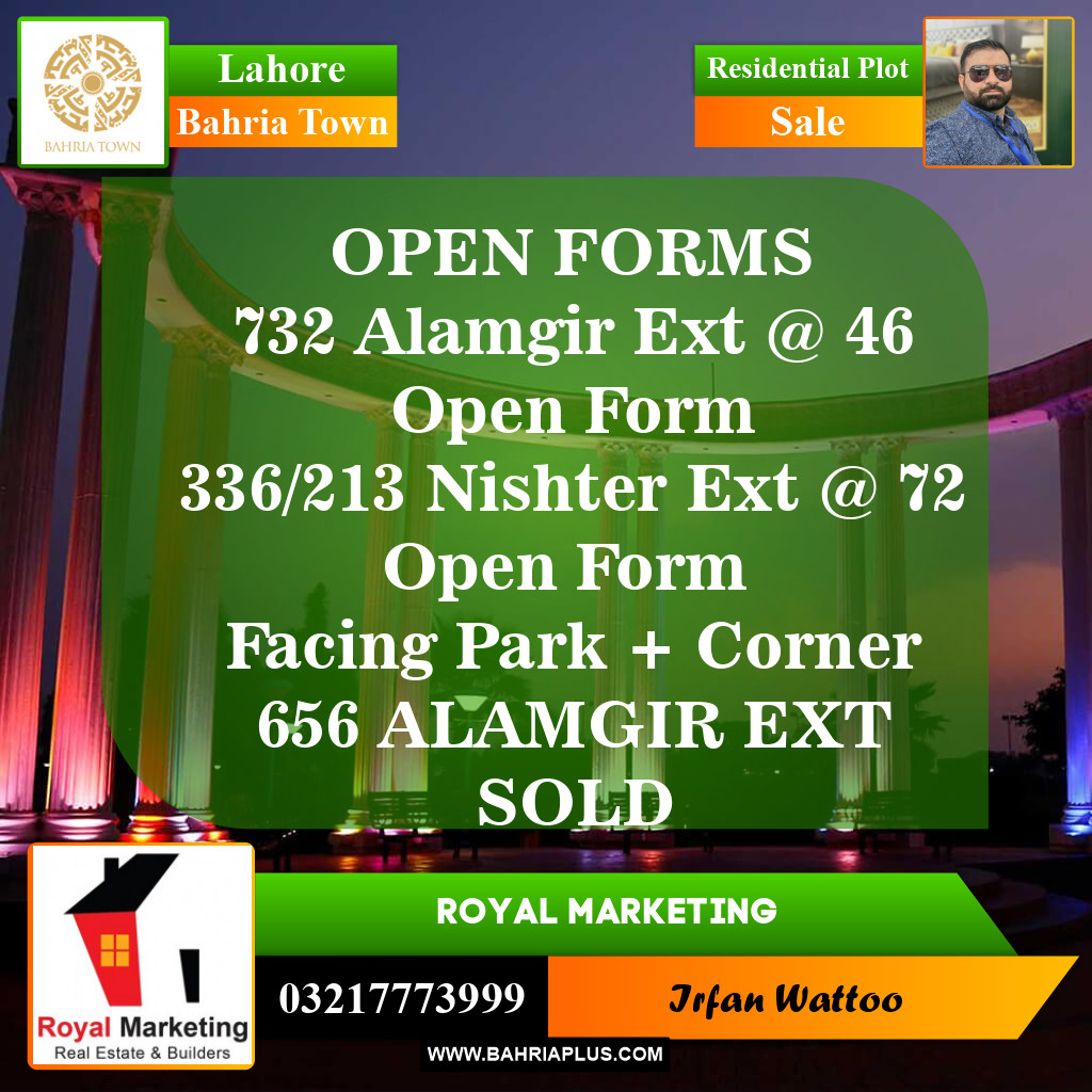Residential Plot for Sale in Bahria Town, Lahore - (BP-151457)