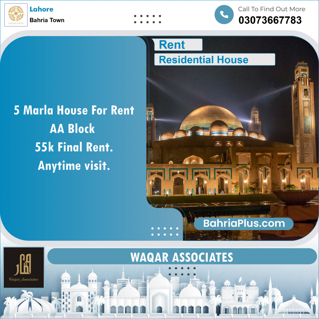 Residential House for Rent in Bahria Town, Lahore - (BP-151480)