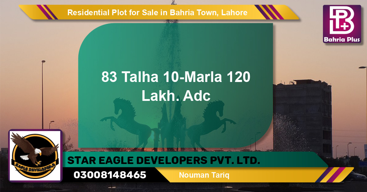 Residential Plot for Sale in Sector F - Talha Block -  Bahria Town, Lahore - (BP-151541)