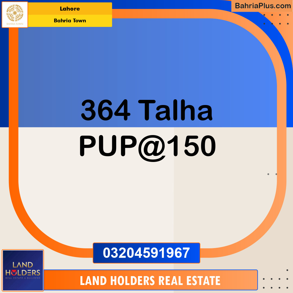 Residential Plot for Sale in Sector F - Talha Block -  Bahria Town, Lahore - (BP-151545)