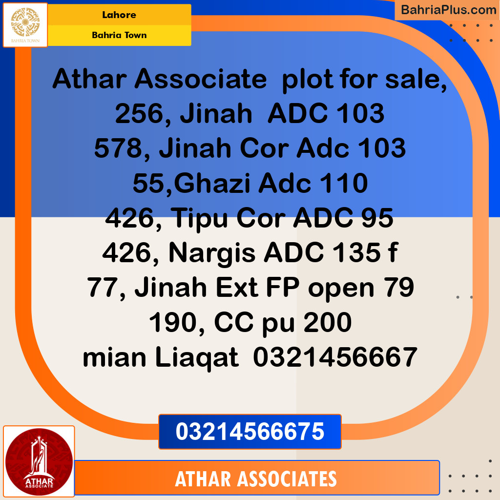 Residential Plot for Sale in Sector E - Jinnah Block -  Bahria Town, Lahore - (BP-151558)