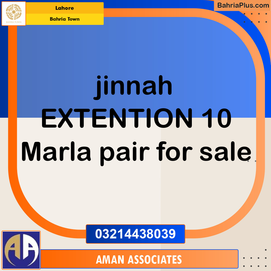 Residential Plot for Sale in Sector E - Jinnah Ext. Block -  Bahria Town, Lahore - (BP-151582)