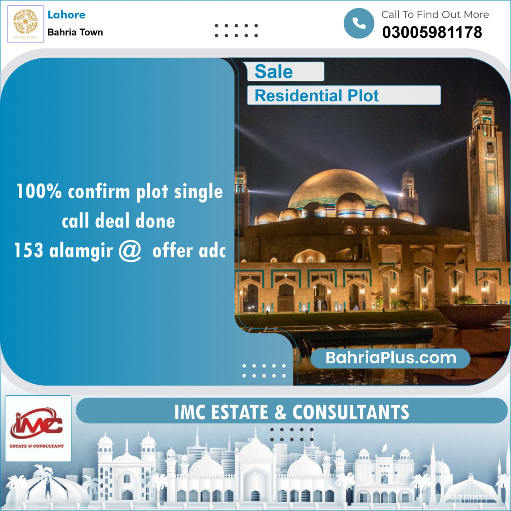 Residential Plot for Sale in Bahria Town, Lahore - (BP-151692)