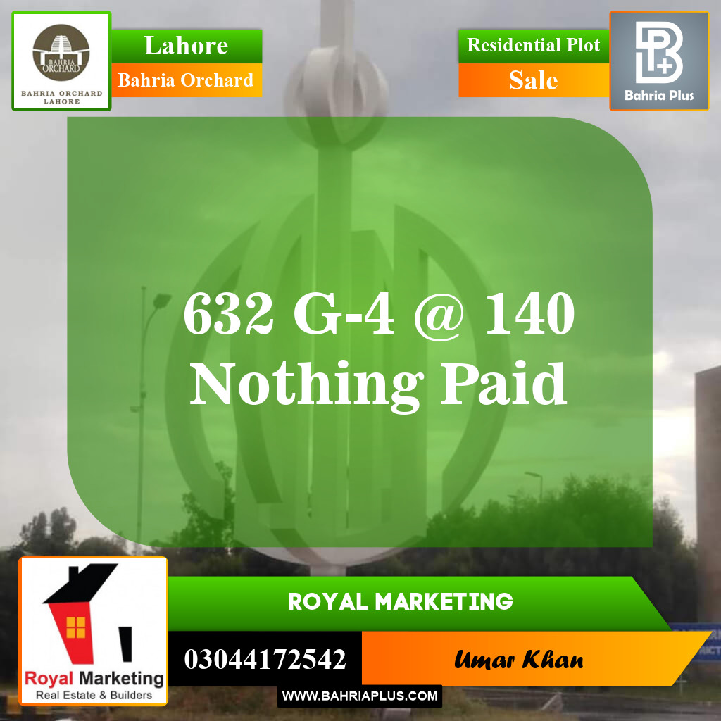 Residential Plot for Sale in Bahria Orchard, Lahore - (BP-151727)