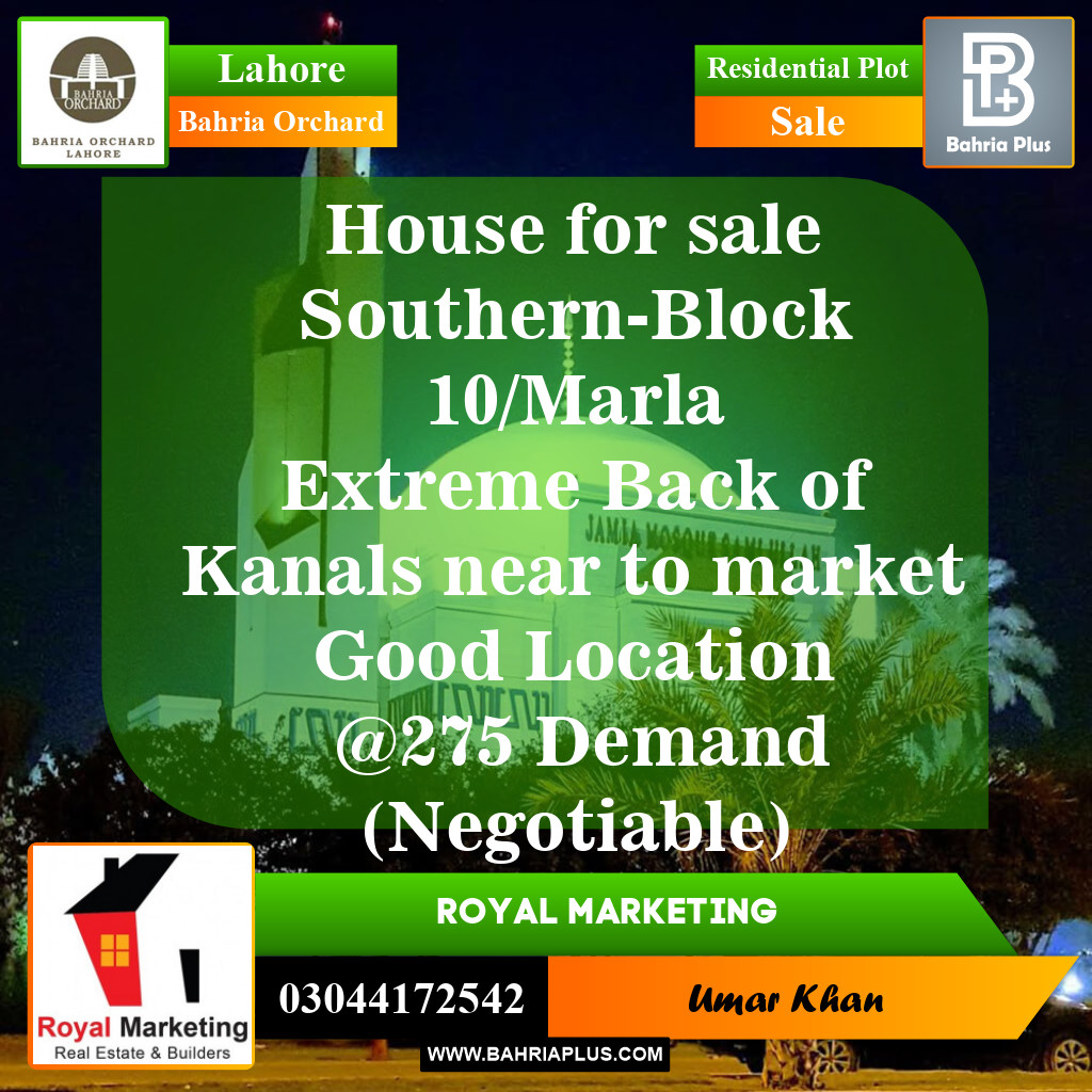 Residential Plot for Sale in Bahria Orchard, Lahore - (BP-151731)