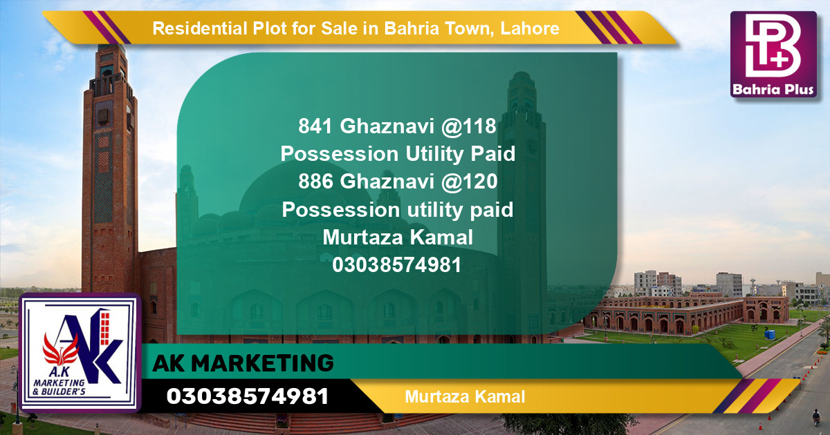 Residential Plot for Sale in Bahria Town, Lahore - (BP-151737)