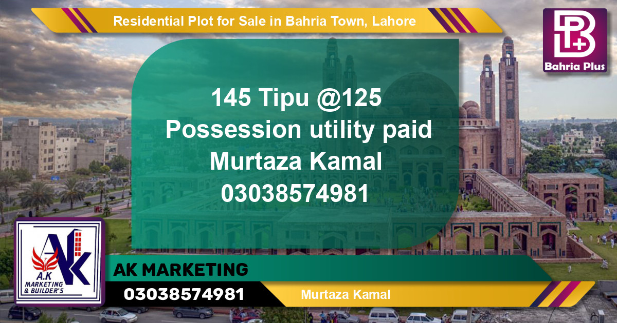 Residential Plot for Sale in Bahria Town, Lahore - (BP-151739)