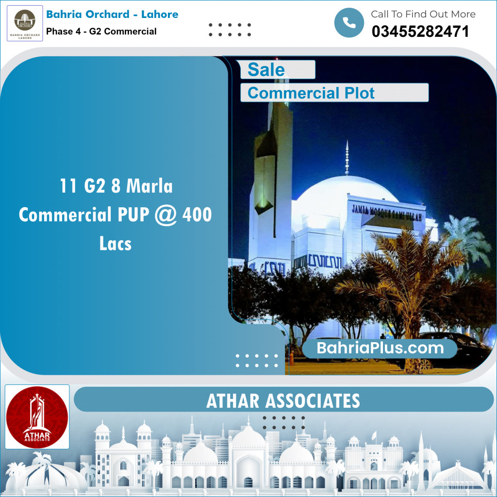Commercial Plot for Sale in Phase 4 - G2 Commercial -  Bahria Orchard, Lahore - (BP-151792)