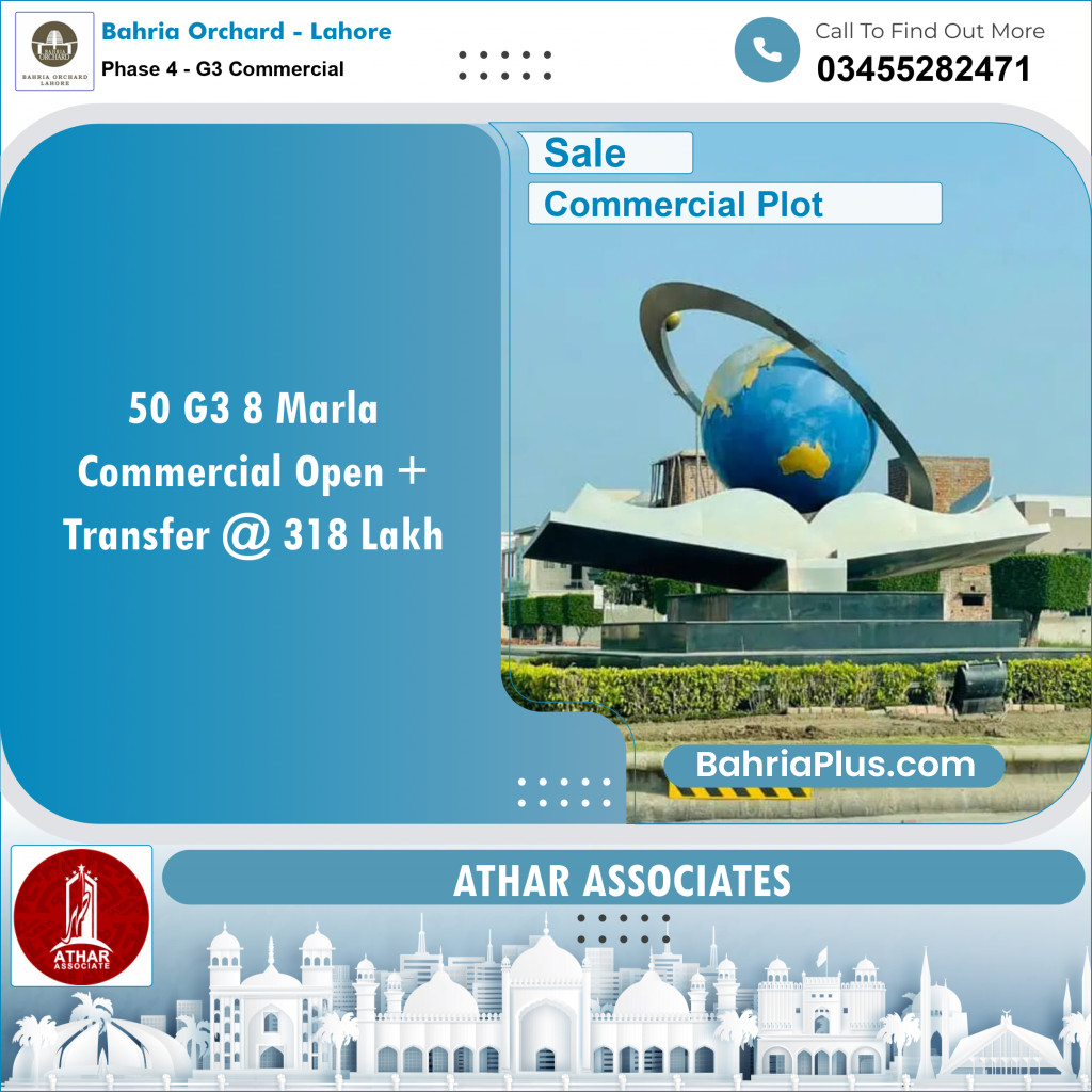 Commercial Plot for Sale in Phase 4 - G3 Commercial -  Bahria Orchard, Lahore - (BP-151804)