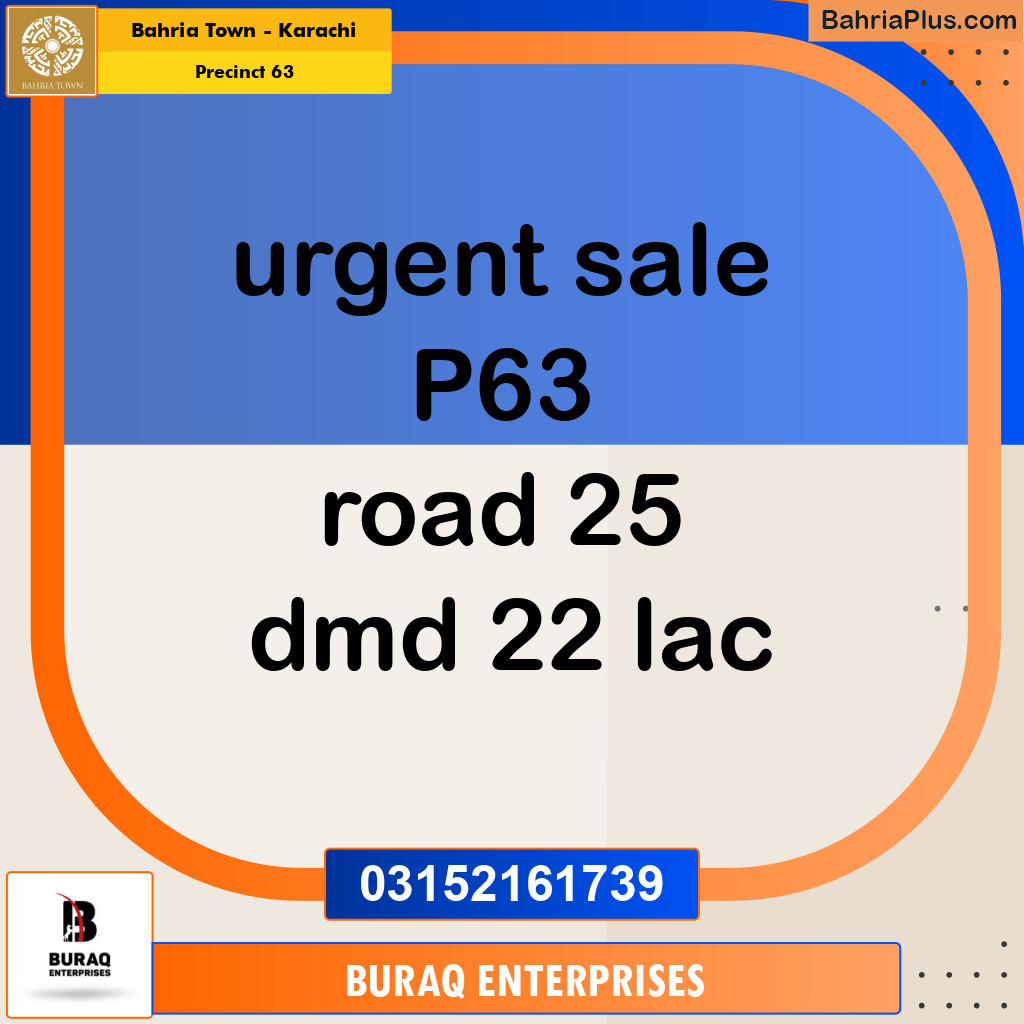 Residential Plot for Sale in Precinct 63 -  Bahria Town, Karachi - (BP-151875)