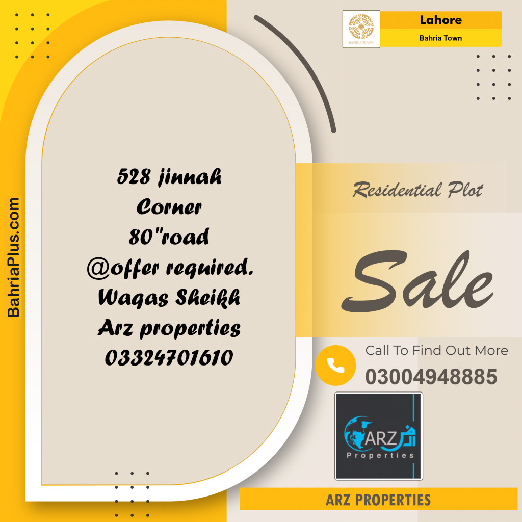 Residential Plot for Sale in Bahria Town, Lahore - (BP-151877)