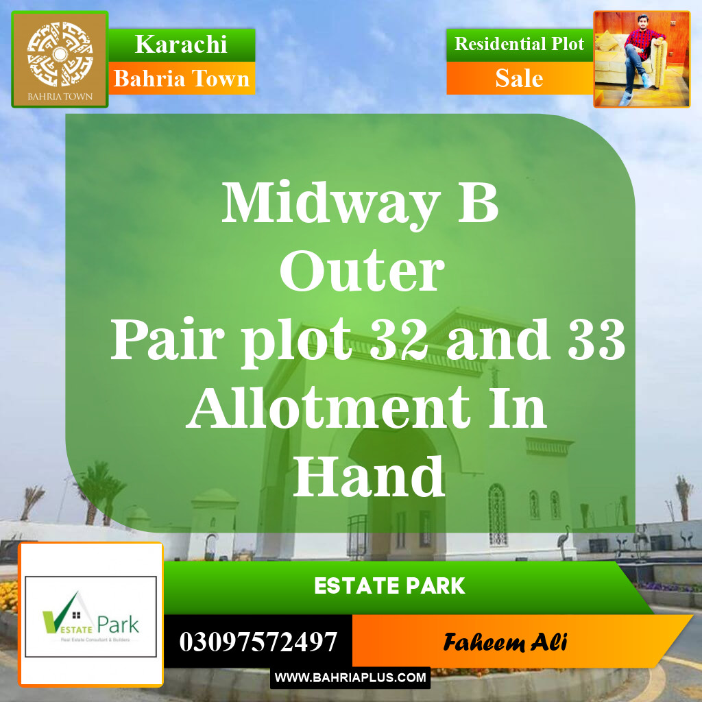 Residential Plot for Sale in Midway B Commercial -  Bahria Town, Karachi - (BP-151881)