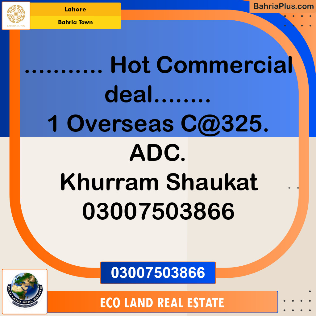 Commercial Plot for Sale in Bahria Town, Lahore - (BP-151882)