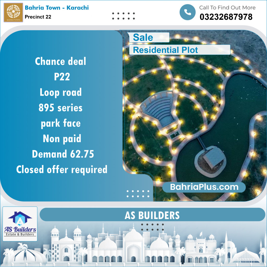 250 Sq. Yards Residential Plot for Sale in Precinct 22 -  Bahria Town, Karachi - (BP-151885)