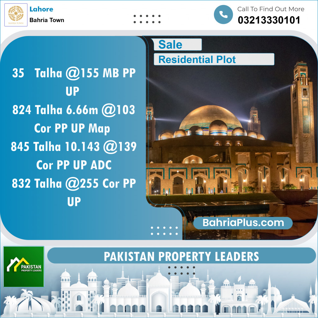 Residential Plot for Sale in Bahria Town, Lahore - (BP-151888)