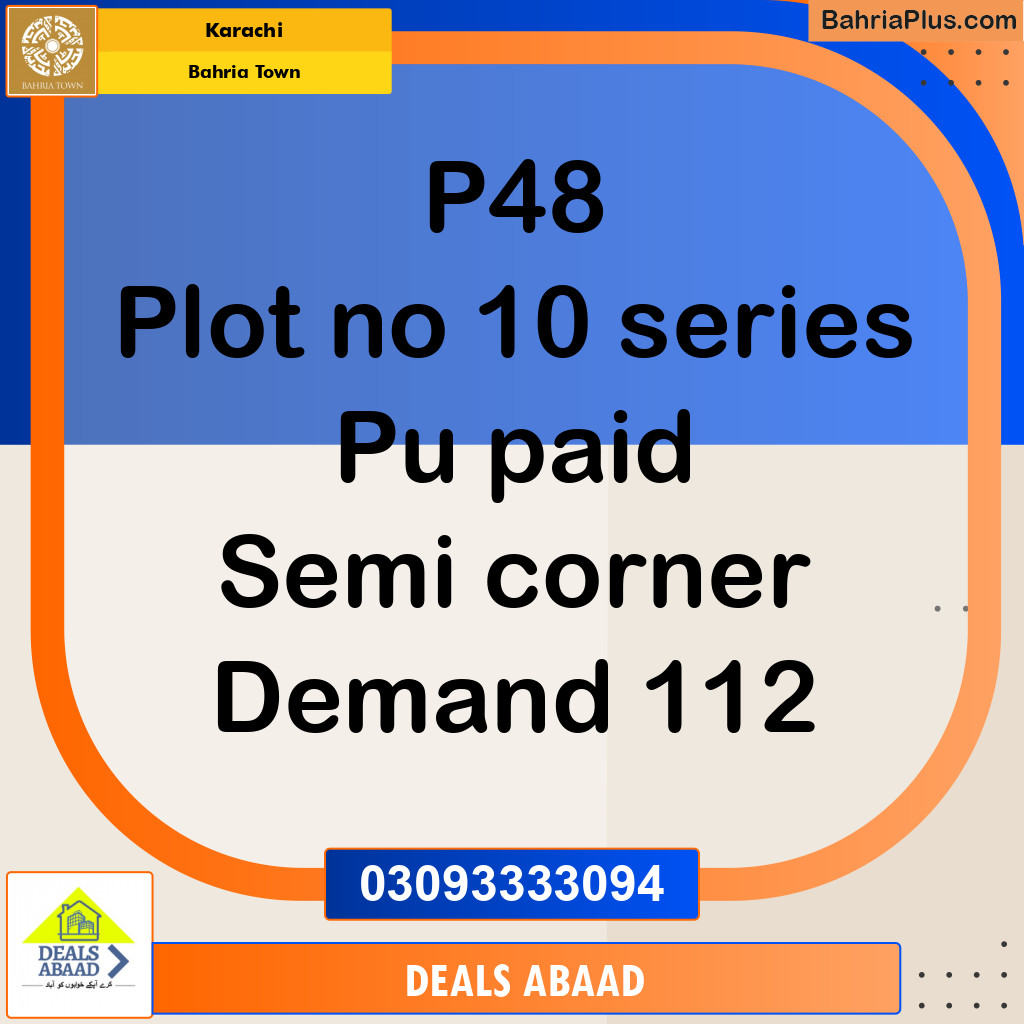 Residential Plot for Sale in Precinct 48 -  Bahria Town, Karachi - (BP-151902)