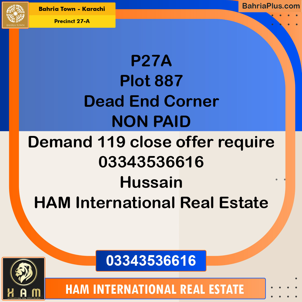 500 Sq. Yards Residential Plot for Sale in Precinct 27-A -  Bahria Town, Karachi - (BP-151934)