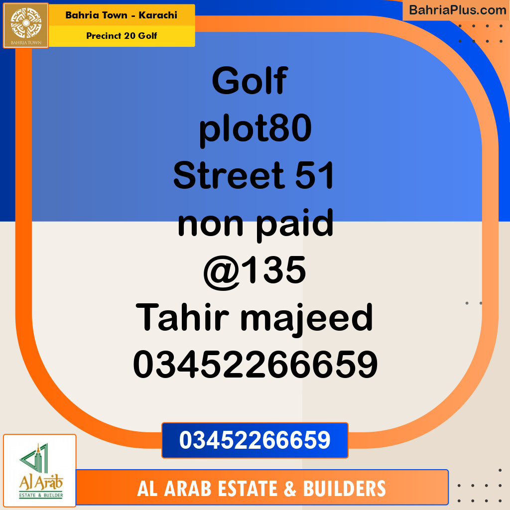 Residential Plot for Sale in Precinct 20 Golf -  Bahria Town, Karachi - (BP-151935)