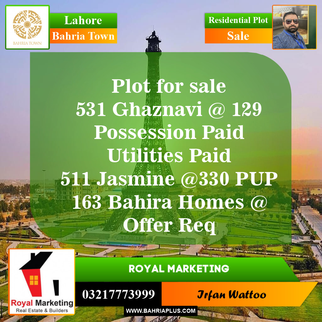 Residential Plot for Sale in Bahria Town, Lahore - (BP-151938)