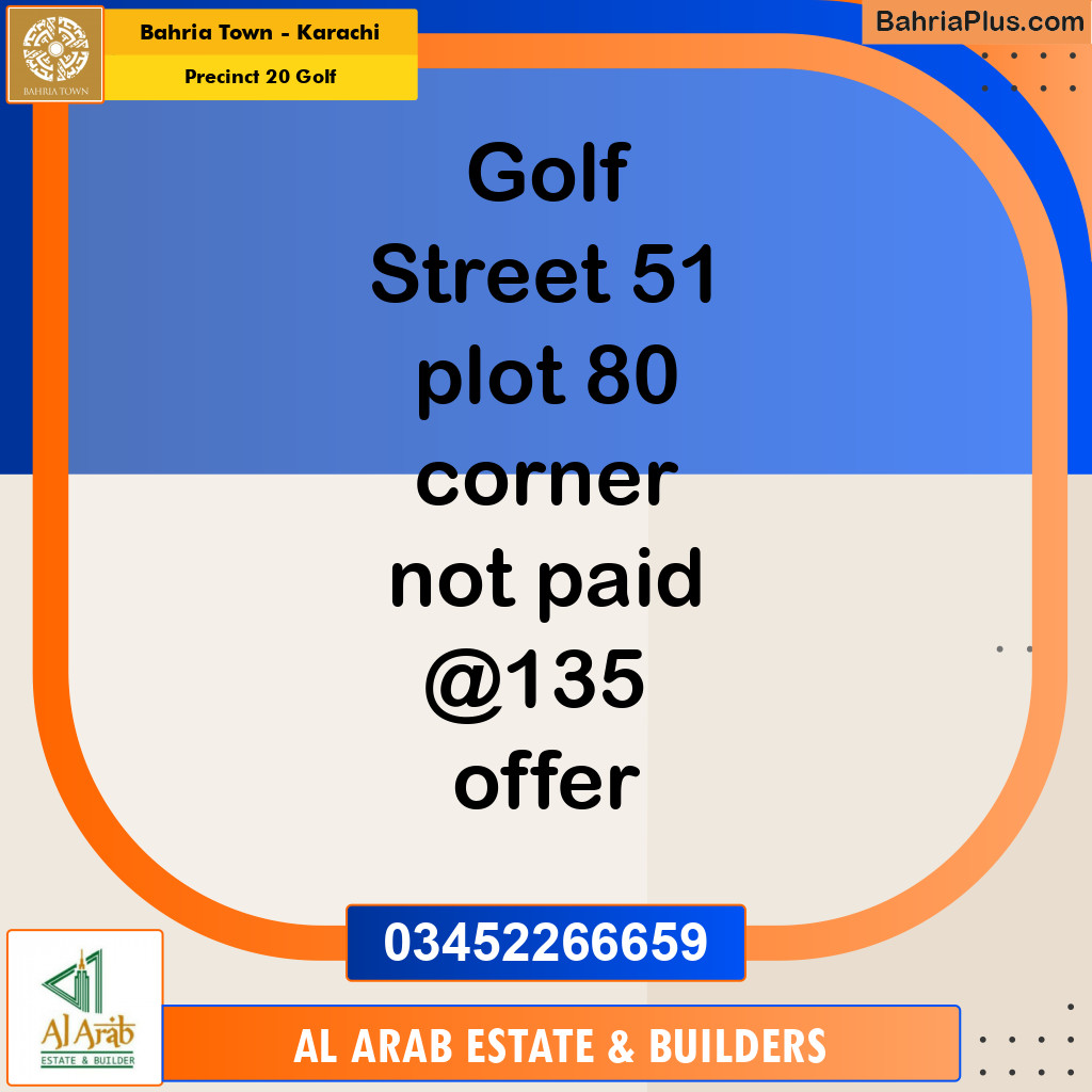 Residential Plot for Sale in Precinct 20 Golf -  Bahria Town, Karachi - (BP-151951)