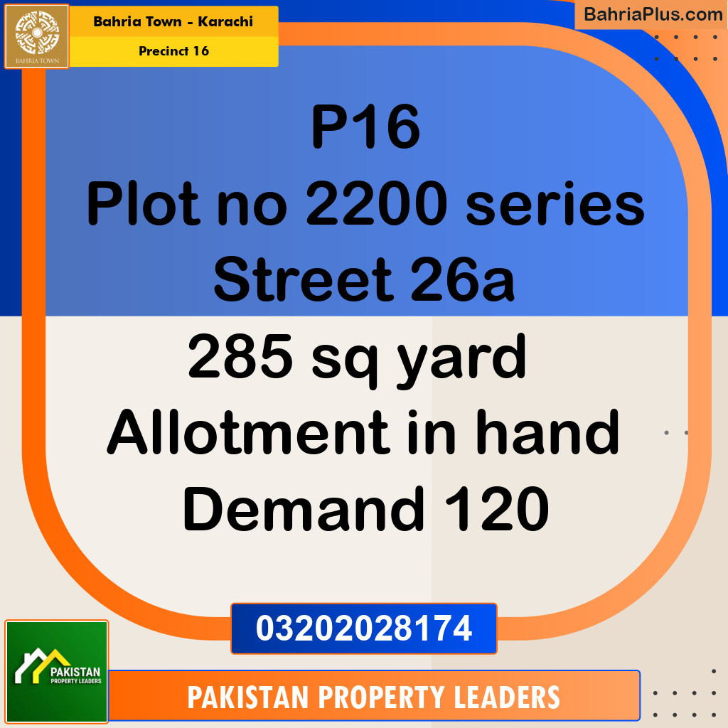 250 Sq. Yards Residential Plot for Sale in Precinct 16 -  Bahria Town, Karachi - (BP-151961)