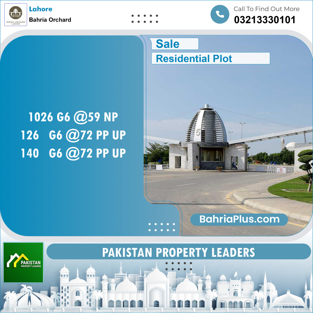 Residential Plot for Sale in Bahria Orchard, Lahore - (BP-151965)