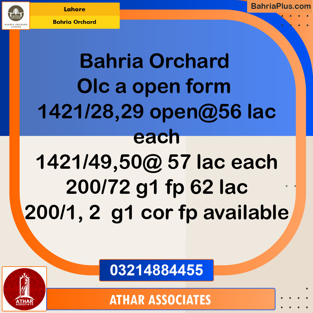 Residential Plot for Sale in Bahria Orchard, Lahore - (BP-151971)