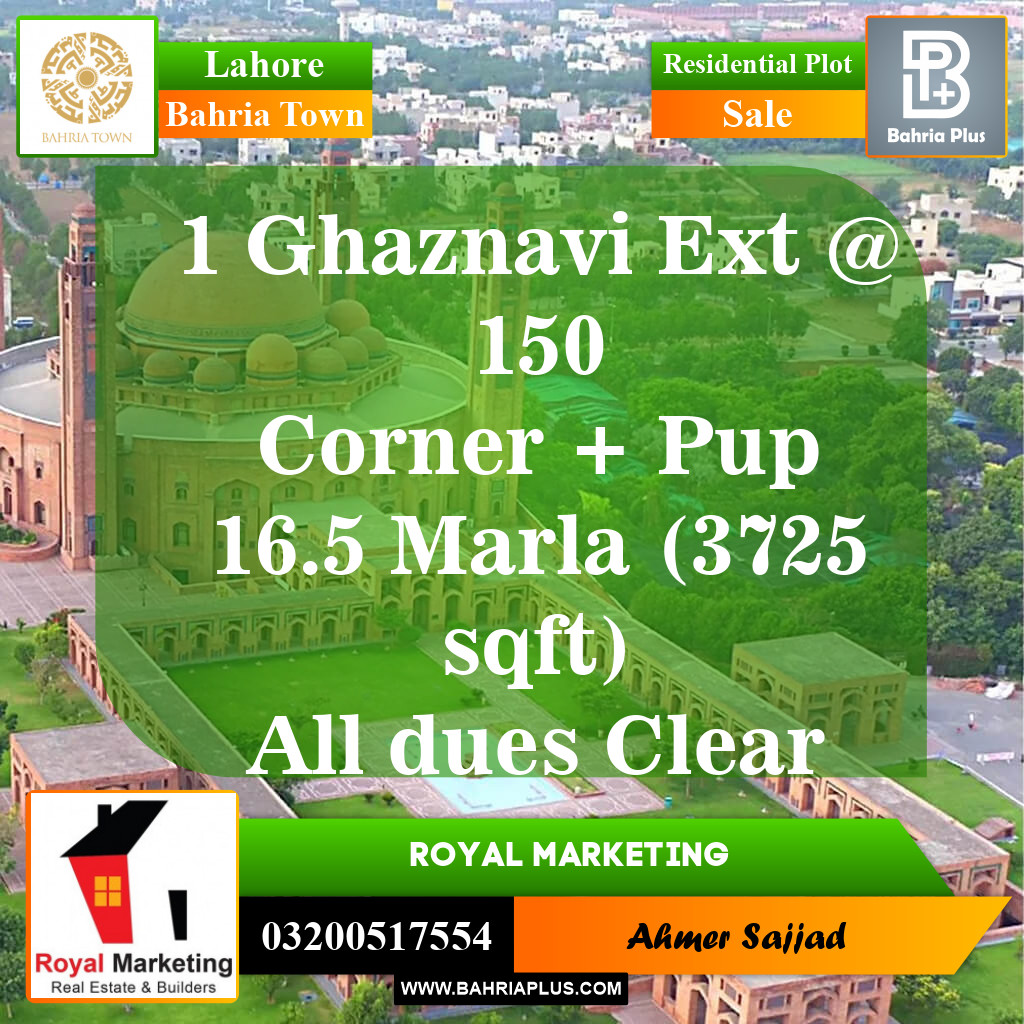 Residential Plot for Sale in Bahria Town, Lahore - (BP-152029)