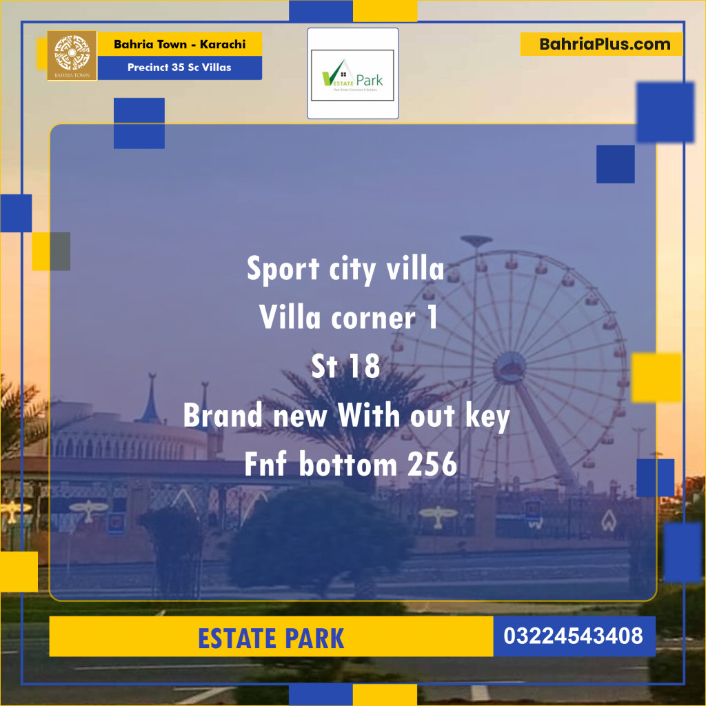 350 Sq. Yards Residential Plot for Sale in Precinct 35 SC Villas -  Bahria Town, Karachi - (BP-152033)