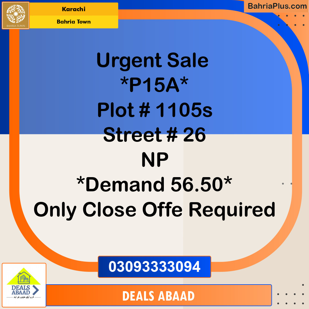 125 Sq. Yards Residential Plot for Sale in Precinct 15-A -  Bahria Town, Karachi - (BP-152049)
