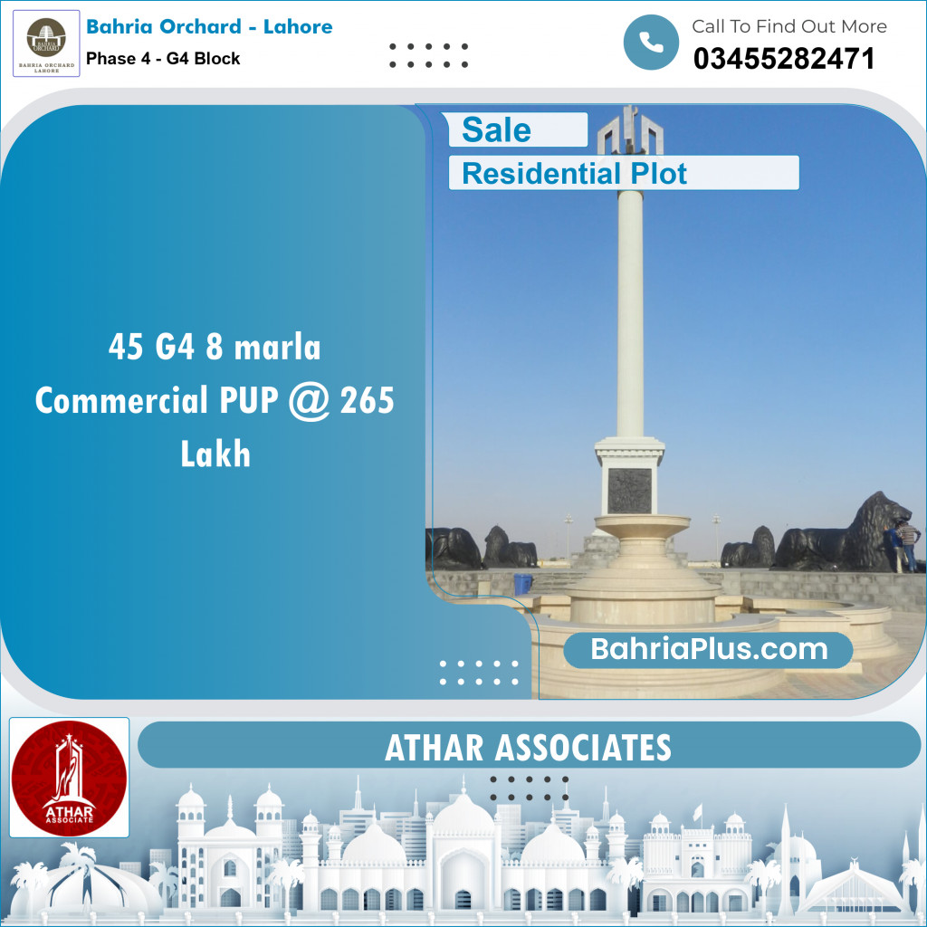 Residential Plot for Sale in Phase 4 - G4 Block -  Bahria Orchard, Lahore - (BP-152100)
