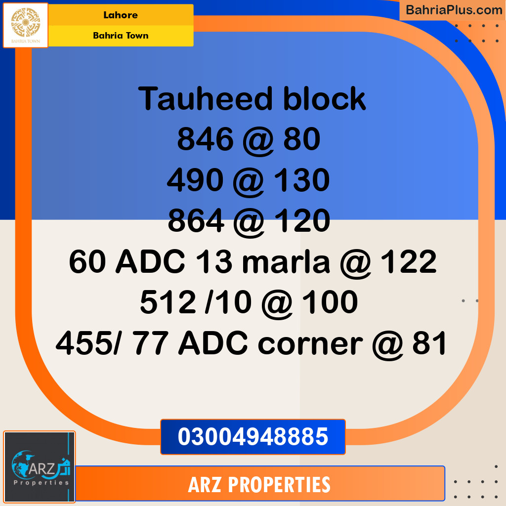 Residential Plot for Sale in Bahria Town, Lahore - (BP-152118)