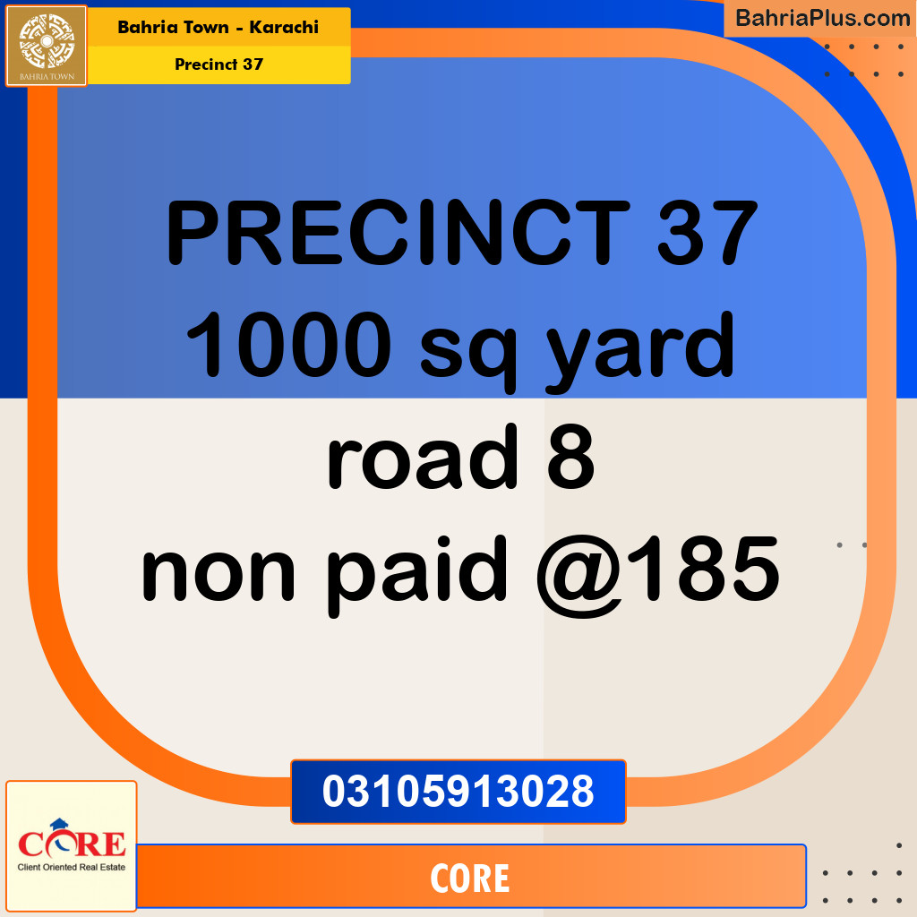 Residential Plot for Sale in Precinct 37 -  Bahria Town, Karachi - (BP-152136)