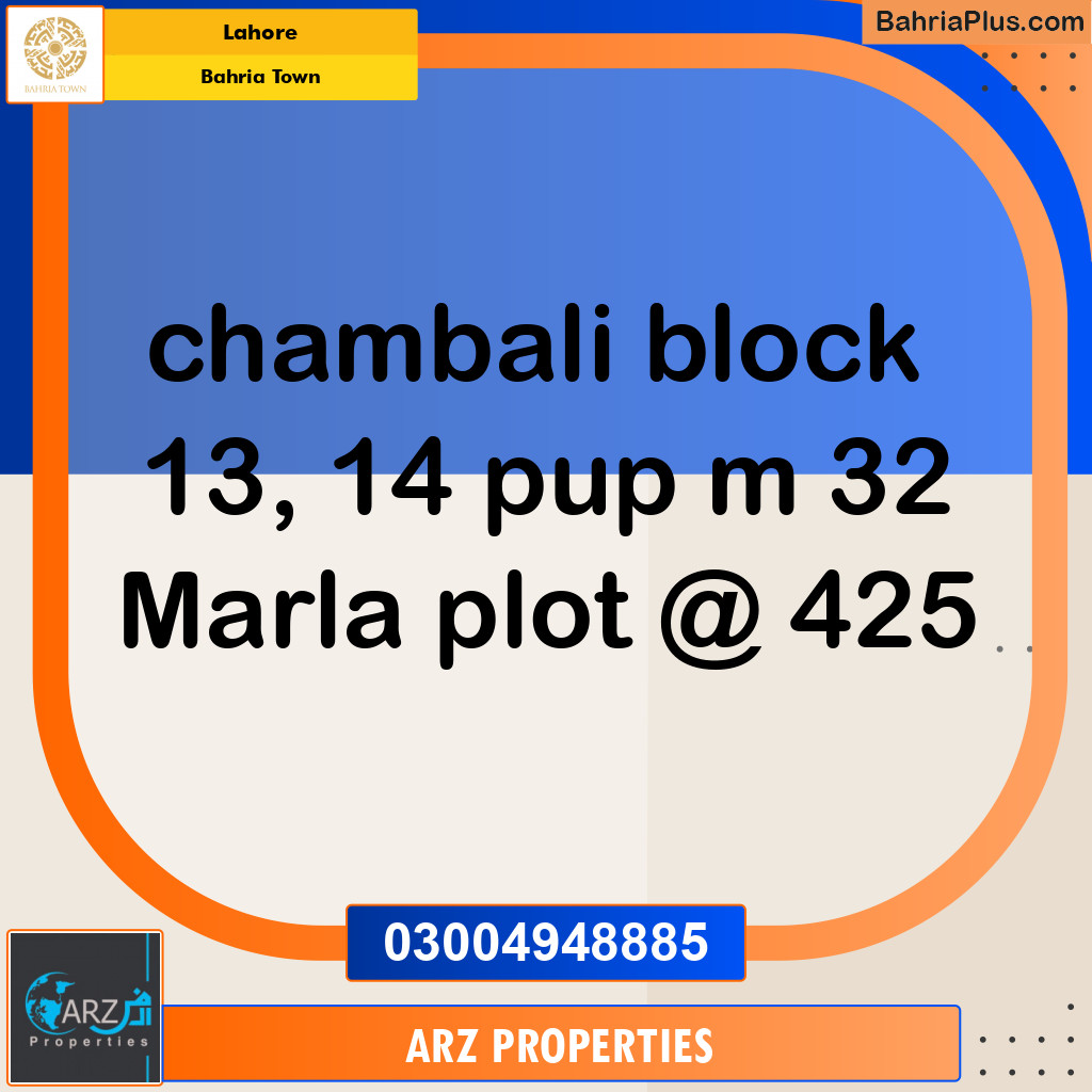 Residential Plot for Sale in Bahria Town, Lahore - (BP-152145)