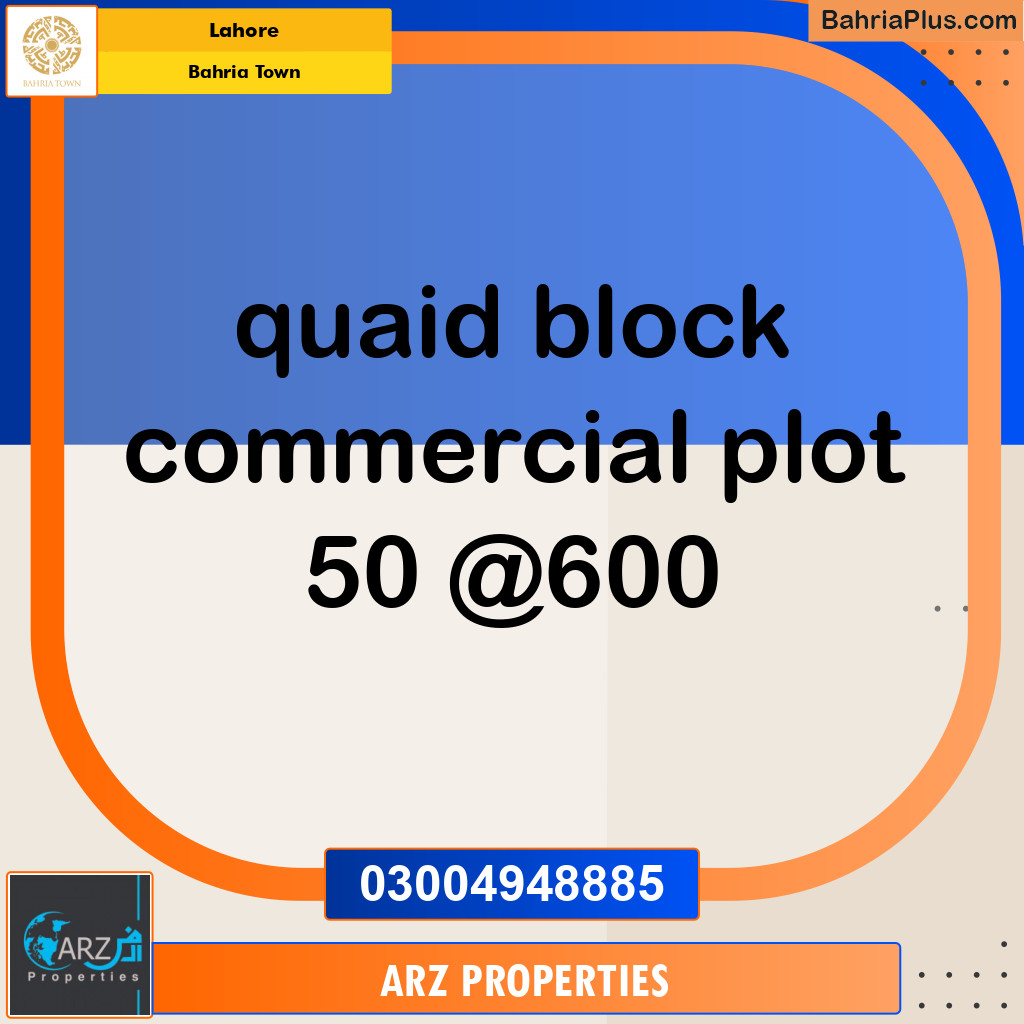 Commercial Plot for Sale in Bahria Town, Lahore - (BP-152148)