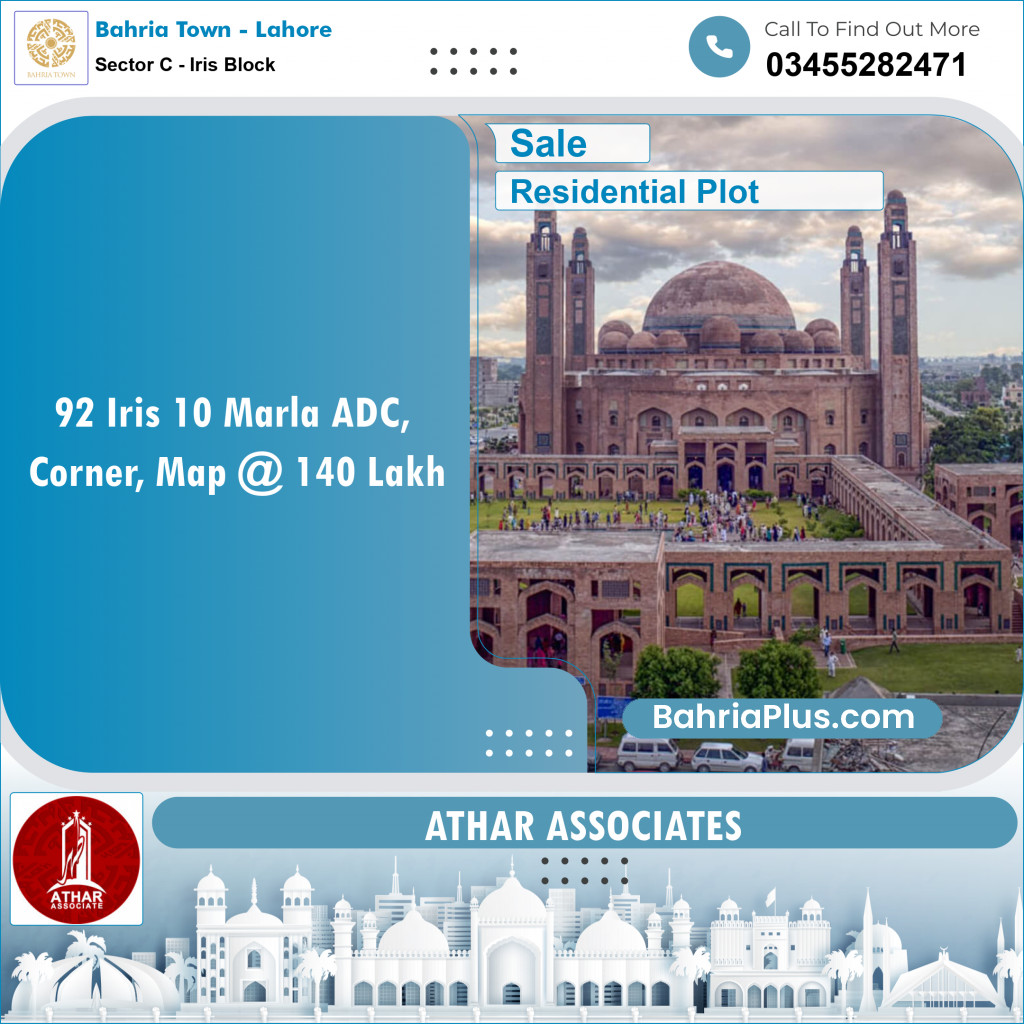 Residential Plot for Sale in Sector C - Iris Block -  Bahria Town, Lahore - (BP-152178)