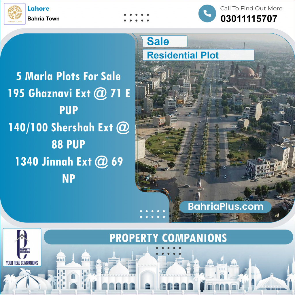 Residential Plot for Sale in Bahria Town, Lahore - (BP-152221)
