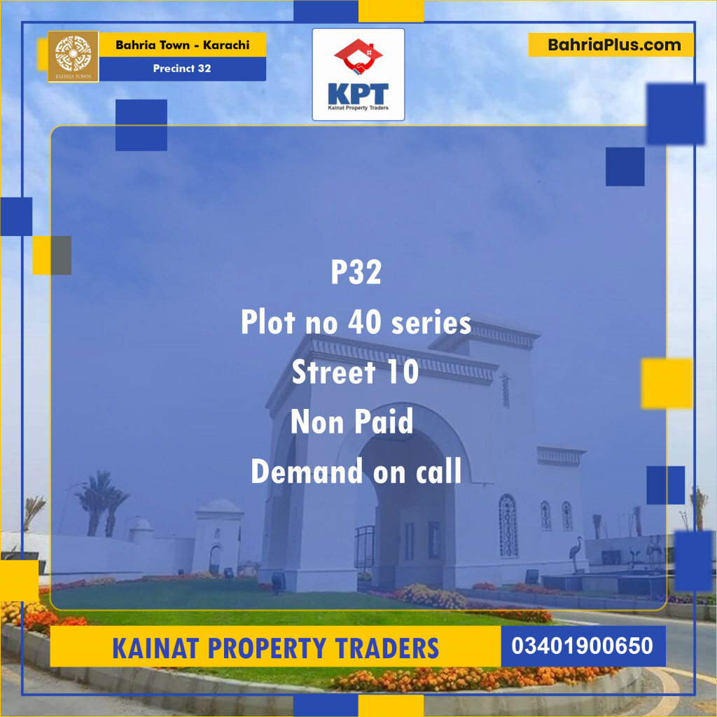 250 Sq. Yards Residential Plot for Sale in Precinct 32 -  Bahria Town, Karachi - (BP-152261)