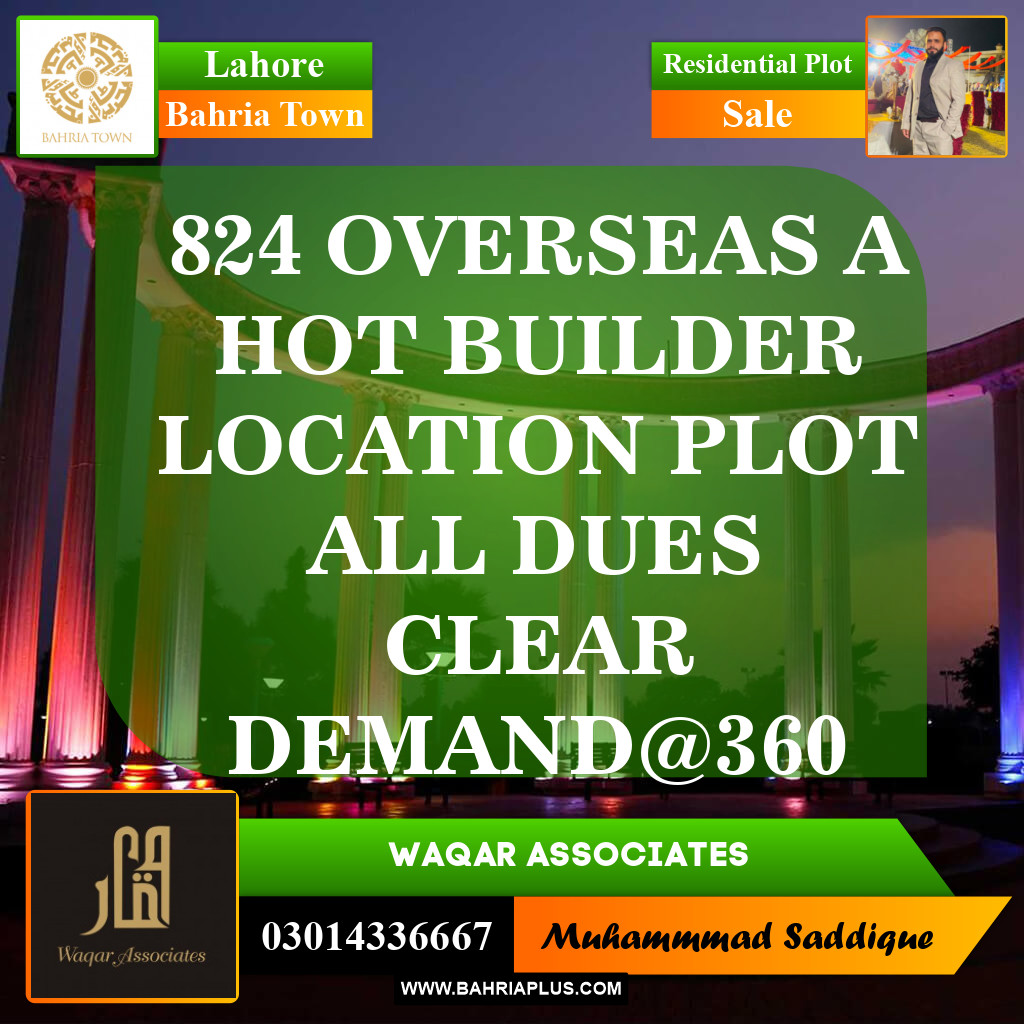 Residential Plot for Sale in Bahria Town, Lahore - (BP-152270)