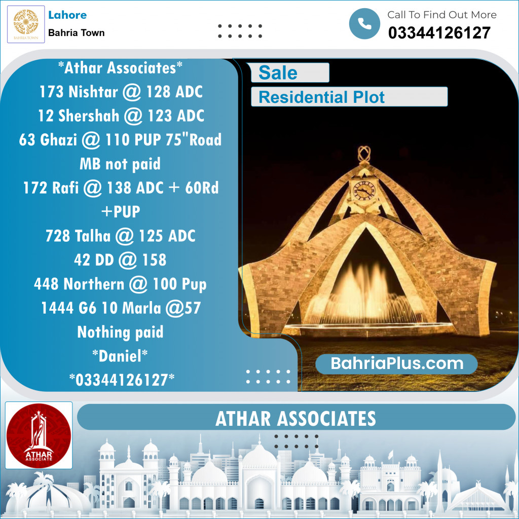 Residential Plot for Sale in Sector E - Nishtar Block -  Bahria Town, Lahore - (BP-152350)